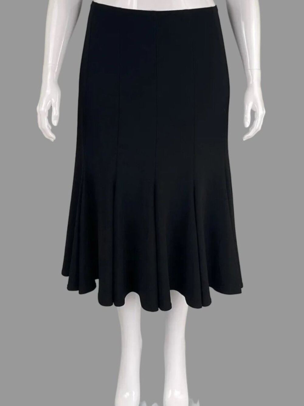 Joseph Ribkoff Black Paneled Flounce Midi Skirt - Size 16
